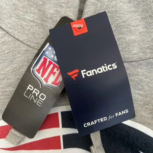 New England Patriots Fanatics Gray Hoodie with Team Logo # 10 Jones - Picture 5 of 5